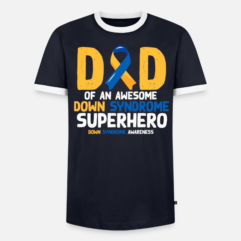 Down-Syndrom-Superheld, Down-Syndrom-Bewusstsein - Männer Kontrast-T-Shirt - undefined