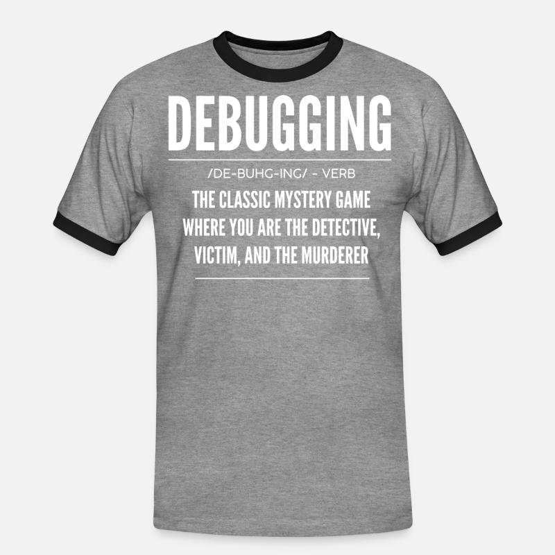 Debugging, Programmer, Encoder - Men's Ringer Shirt - heather grey/black