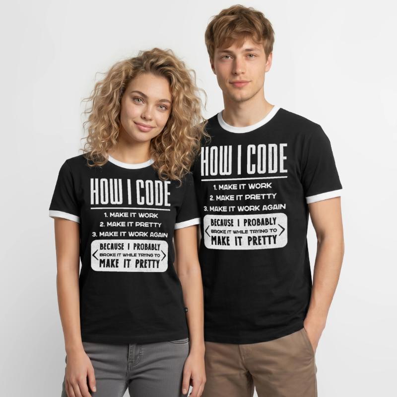 Programmeur, Code, Nerd, Programmation T-shirt contrasté Homme
