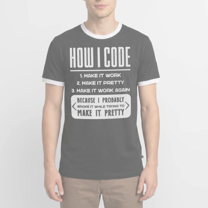 Programmeur, Code, Nerd, Programmation T-shirt contrasté Homme