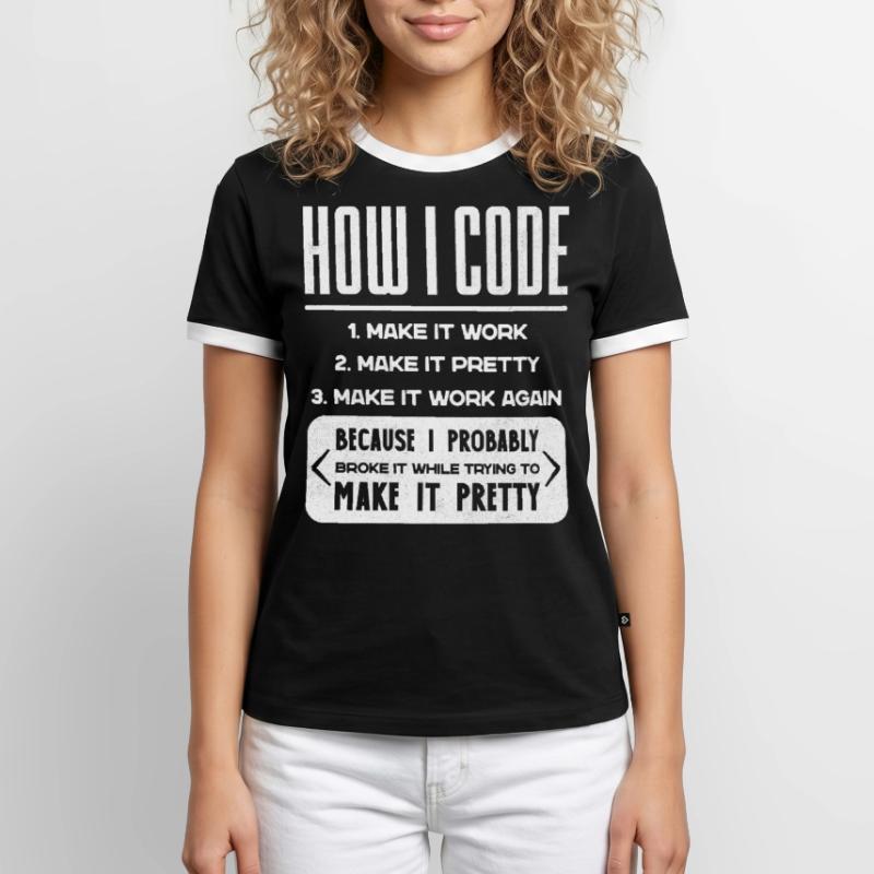 Programmeur, Code, Nerd, Programmation T-shirt contrasté Homme