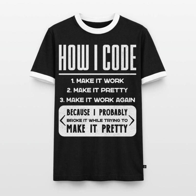 Programmeur, Code, Nerd, Programmation T-shirt contrasté Homme
