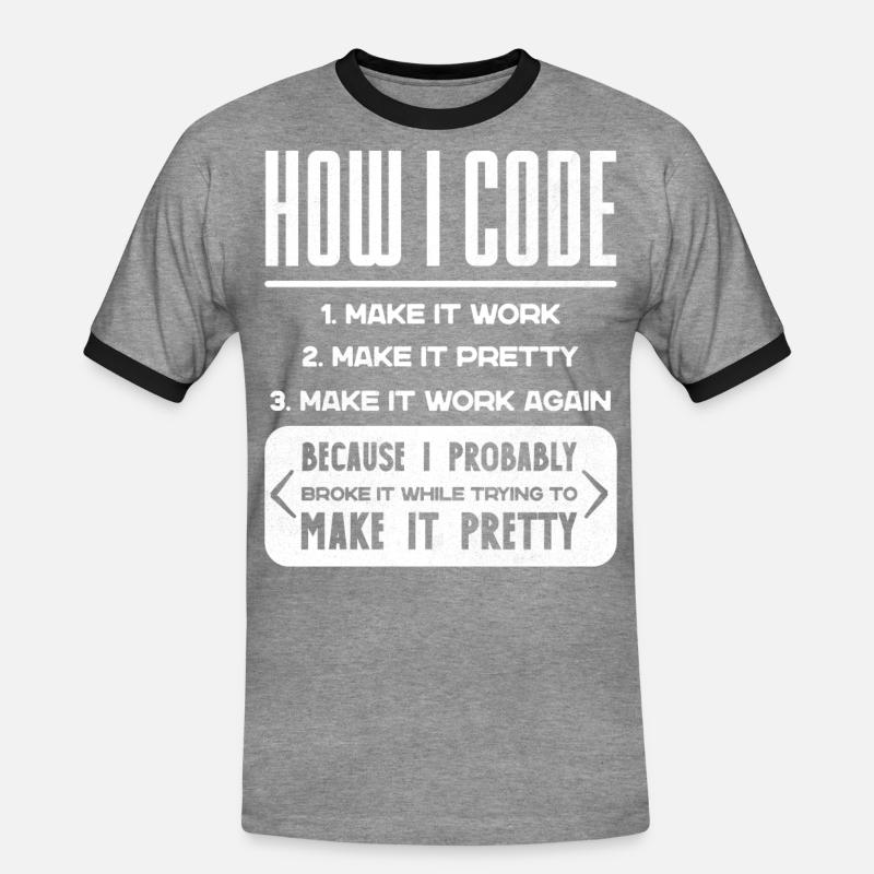 Programmer, Code, Nerd, Programming - Men's Ringer Shirt - heather grey/black