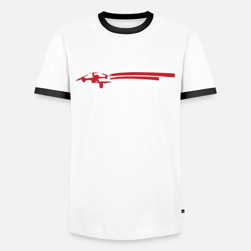 Drone Flying, Drones, Drone drapeau américain T-shirt contrasté Homme