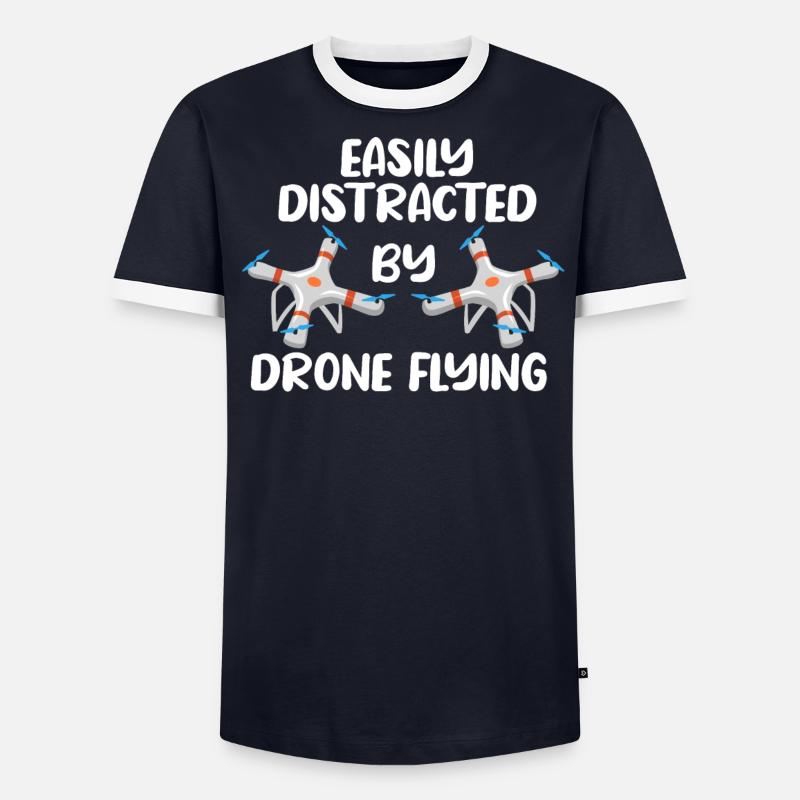 Drone volant, drones, drones, modèles réduits d’avions T-shirt contrasté Homme