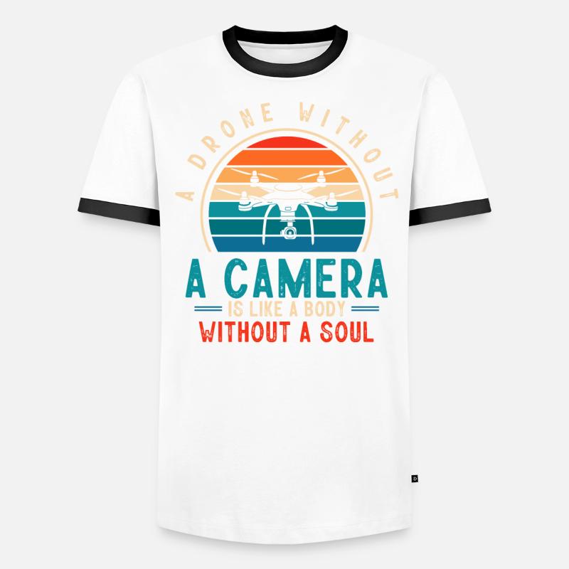 Drone volant, drones aériens, multicoptères, drones T-shirt contrasté Homme
