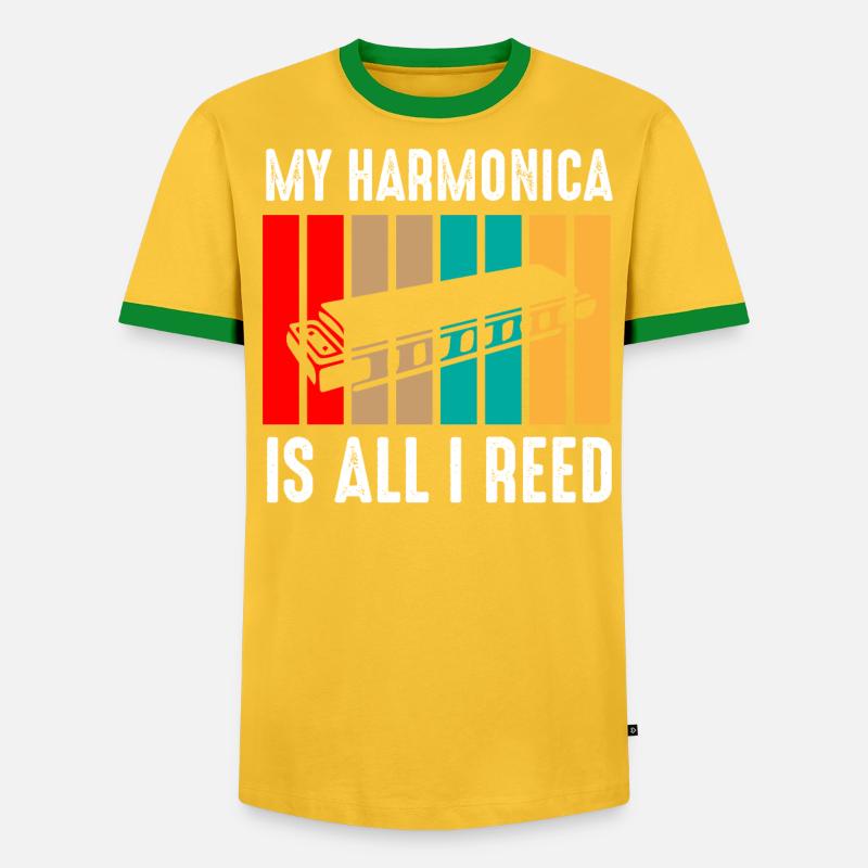 Harmonica player, Harmonica music - Men's Ringer Shirt - undefined