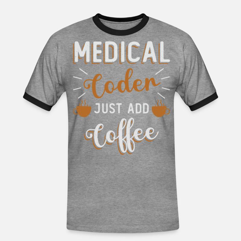 Medical encoder, programmer - Men's Ringer Shirt - heather grey/black