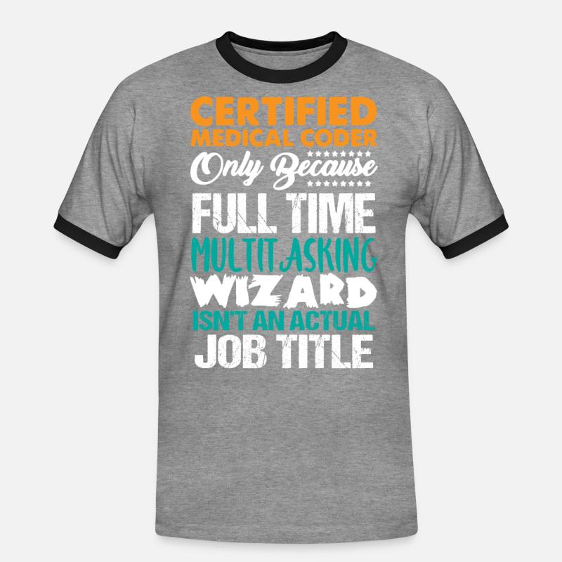 Medical encoder, programmer - Men's Ringer Shirt - heather grey/black