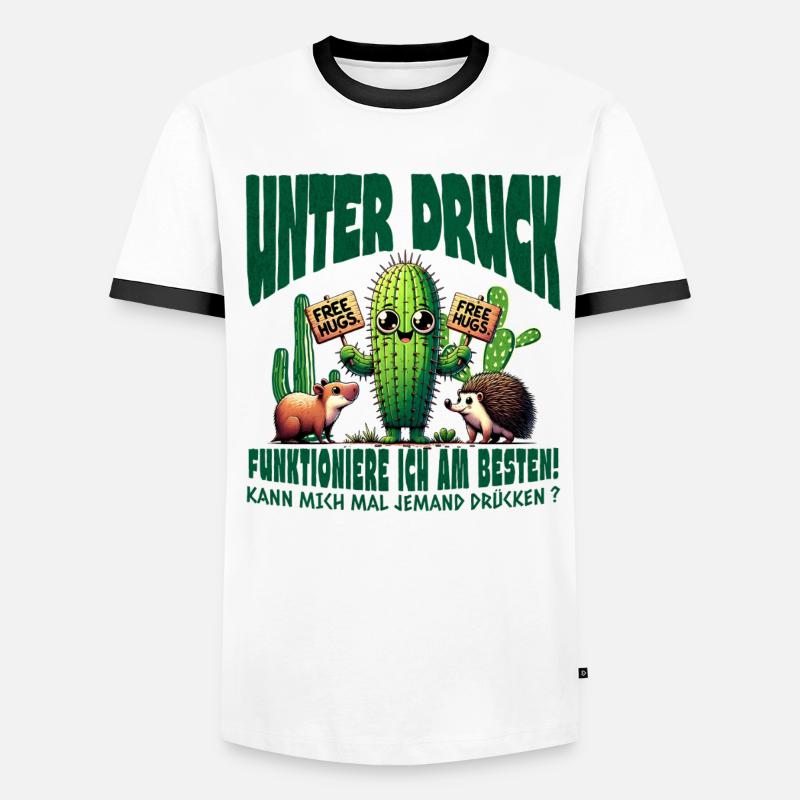 Sous pression : Câlins sans cactus T-shirt contrasté Homme
