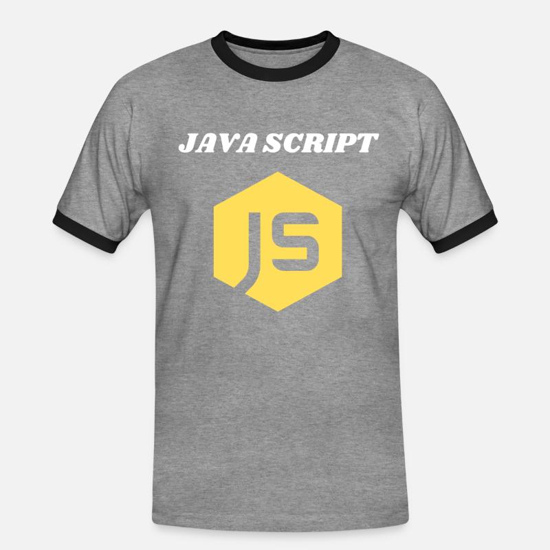 JavaScript Programmer - Men's Ringer Shirt - heather grey/black