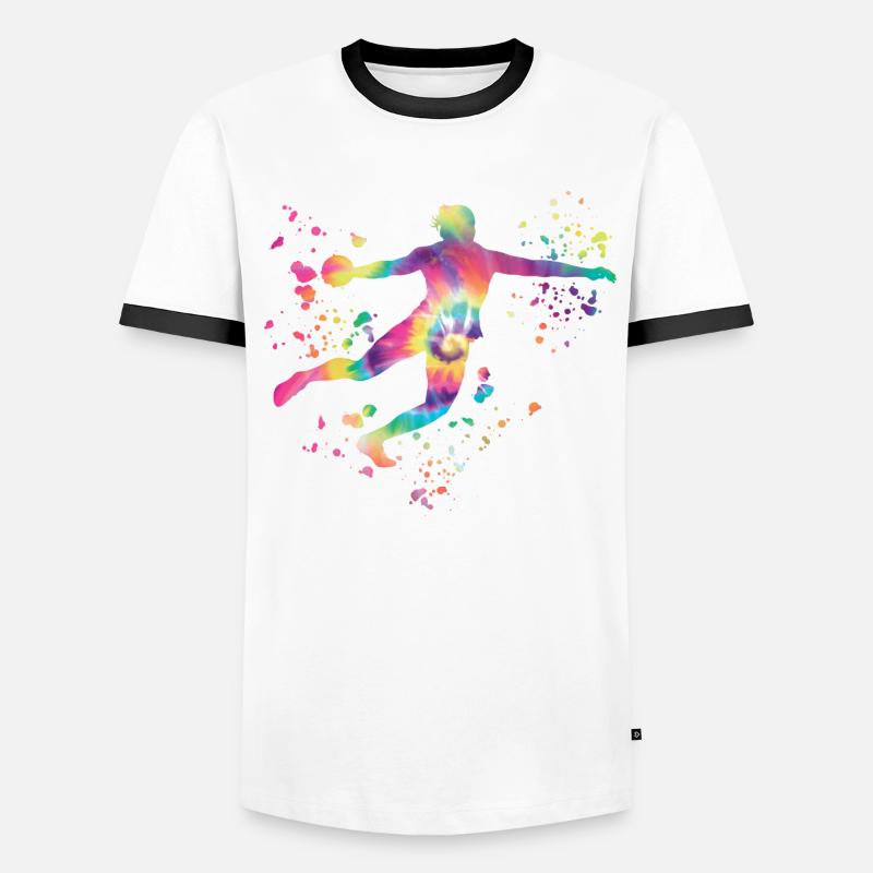 Diskuswerfer Colorsplash Diskuswurf Männer Kontrast-T-Shirt