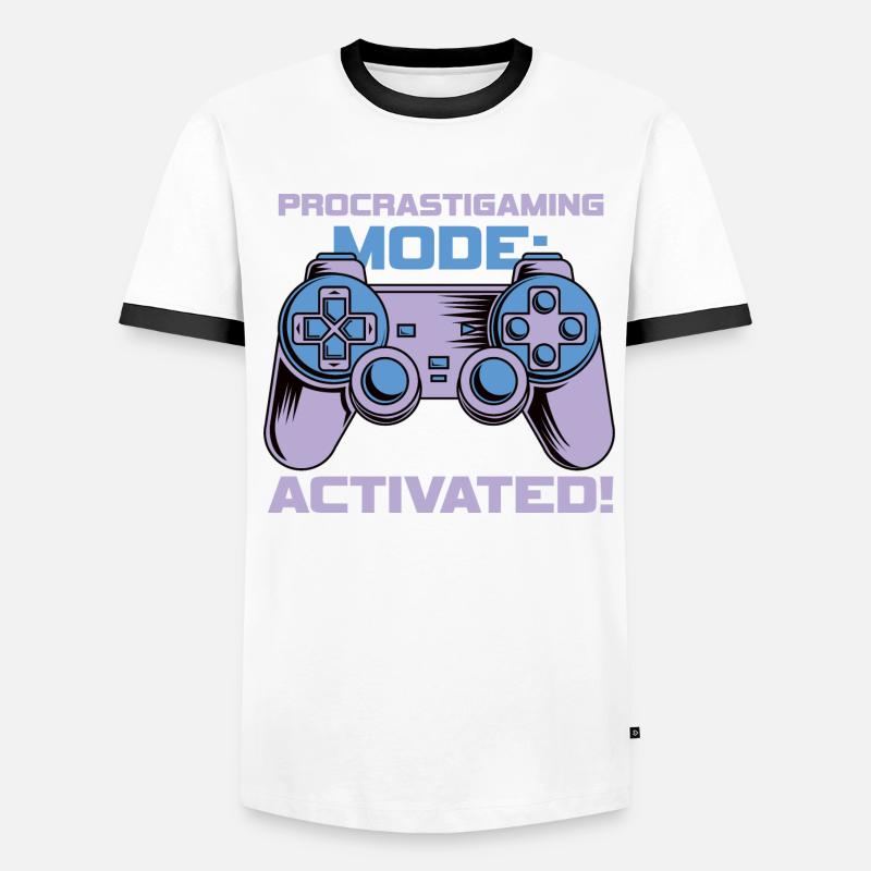 Gamer Procrastimode de jeu activé T-shirt contrasté Homme
