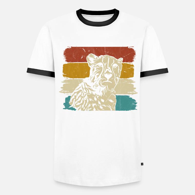 Guépard faune rétro T-shirt contrasté Homme