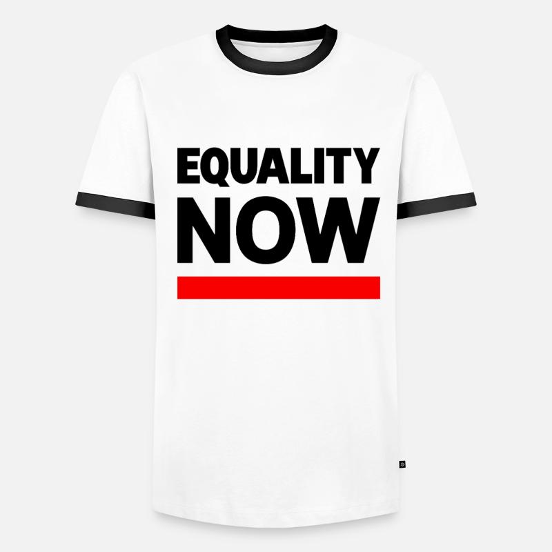 Slogan de la déclaration EQUALITY NOW T-shirt contrasté Homme