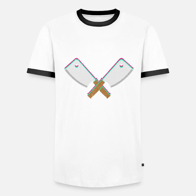 Fleischermesser Fleischer Metzger Geschenk Männer Kontrast-T-Shirt