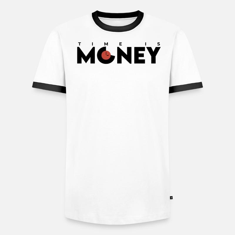 le temps, c'est de l'argent T-shirt contrasté Homme