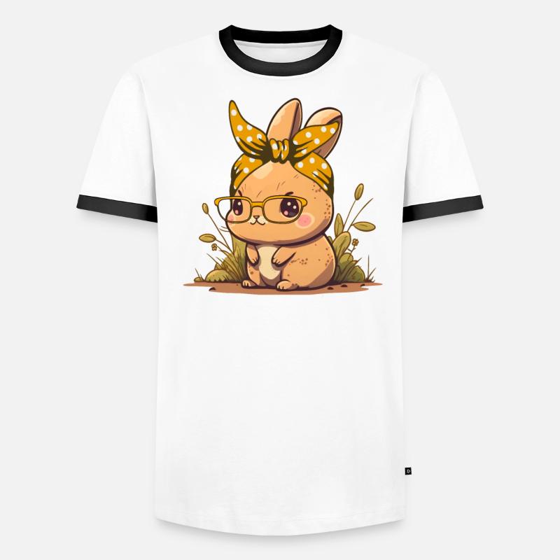 Mignon lapin de Pâques Lapin Visage de lapin mignon T-shirt contrasté Homme