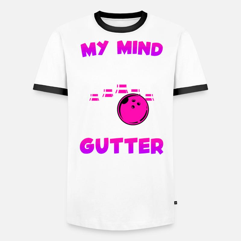 Bowling Funny My Mind is Always in Gutter Men's Ringer Shirt