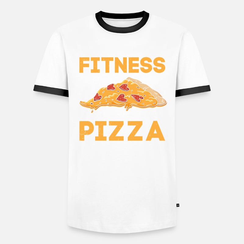 Cuisson de pizzas Je suis dans la forme physique Pizza entière dans la bouche T-shirt contrasté Homme