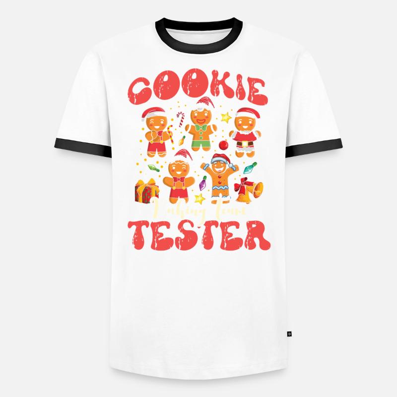 Gingerbread Christmas Cookie Tester Baking Men's Ringer Shirt