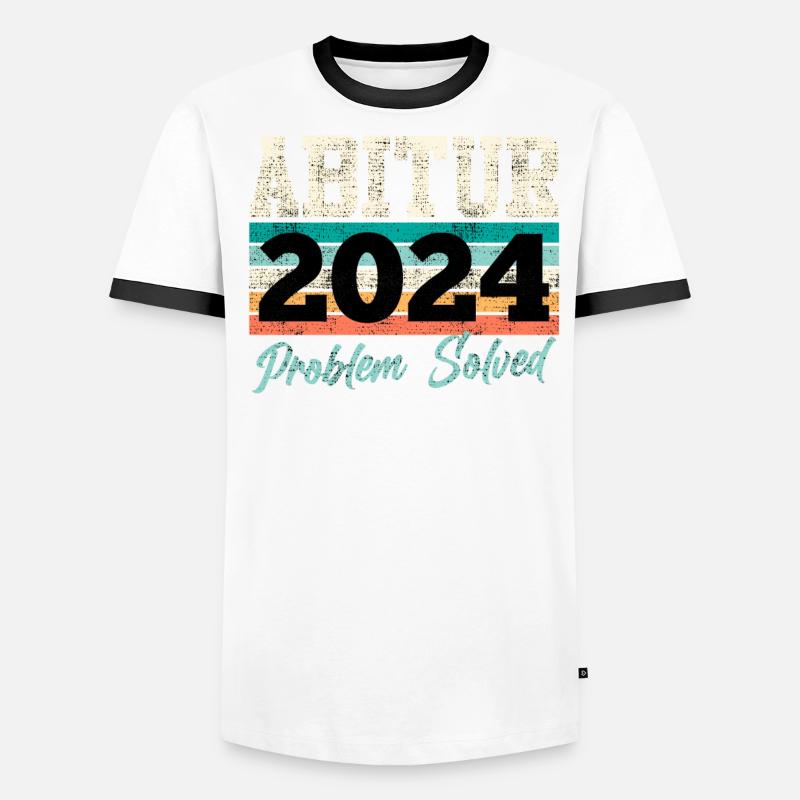 Abitur 2024 Problem Solved Abiturienten Lustiges Männer Kontrast-T-Shirt