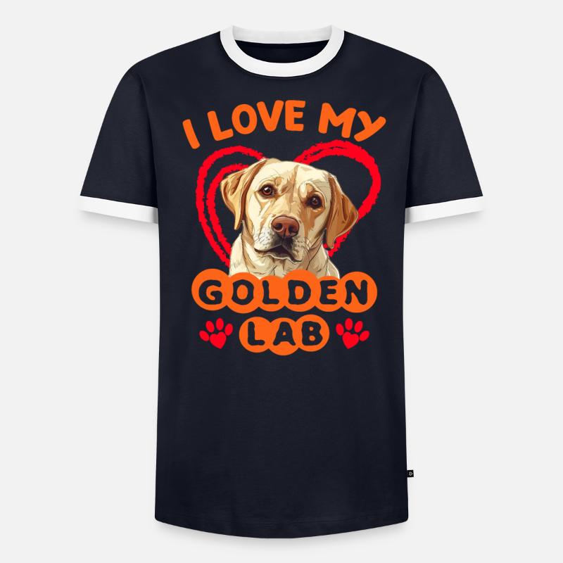Labrador doré J’AIME MON LABRADOR DORÉ Propriétaire T-shirt contrasté Homme