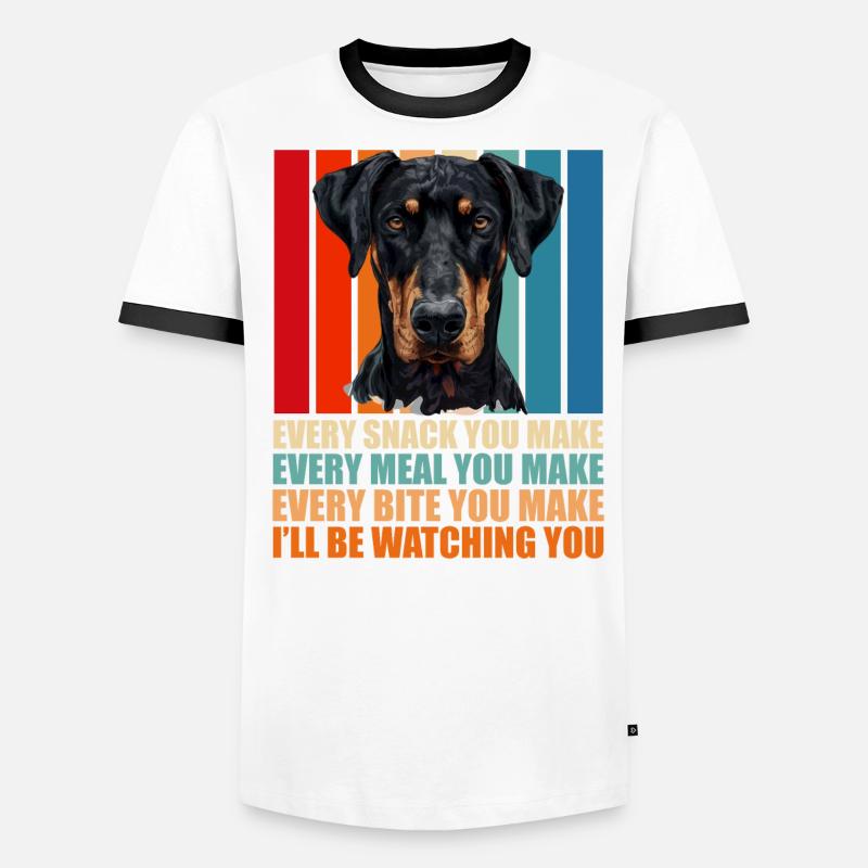 Doberman Dog CHAQUE COLLATION QUE VOUS FAITES Fun T-shirt contrasté Homme