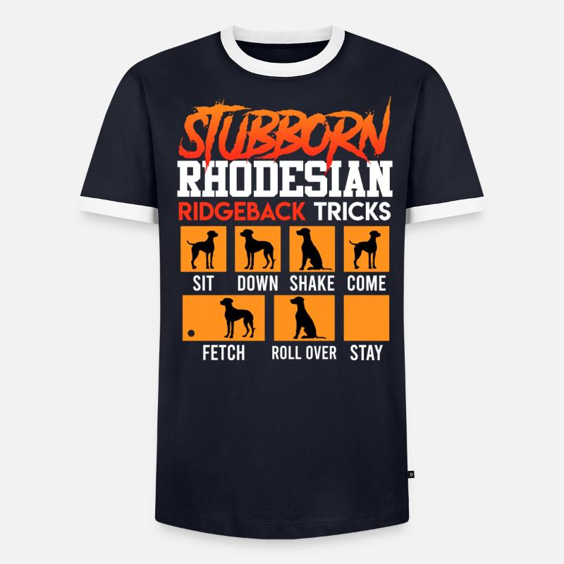 Ridgebacks STÆDIGE RHODESIAN RIDGEBACK - Herre kontrast-T-shirt - grå meleret/sort