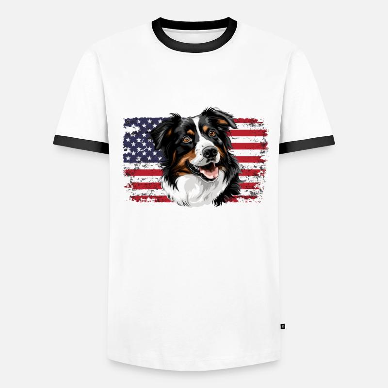 Border Collie STOLZER PAPA EINES BORDER COLLIES Männer Kontrast-T-Shirt