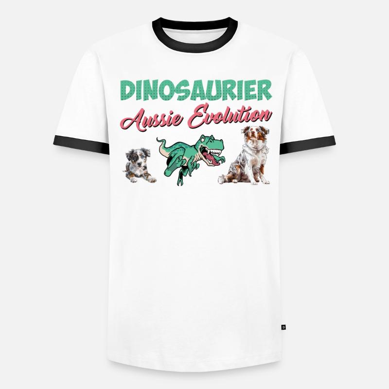 Aussie FROM PUPPY TO DINOSAUR Aussie evolution Men's Ringer Shirt