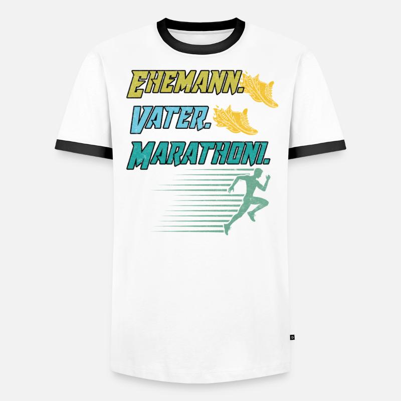 Läufer EHEMANN VATER MARATHONI Lustiges Männer Kontrast-T-Shirt