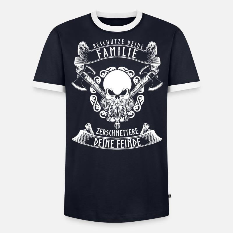 Wikinger Axt Spruch Odhin Valhalla - Männer Kontrast-T-Shirt - undefined