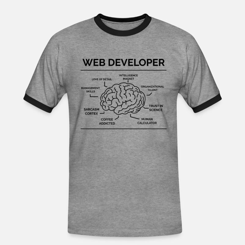 Web Developer Programmer - Men's Ringer Shirt - heather grey/black
