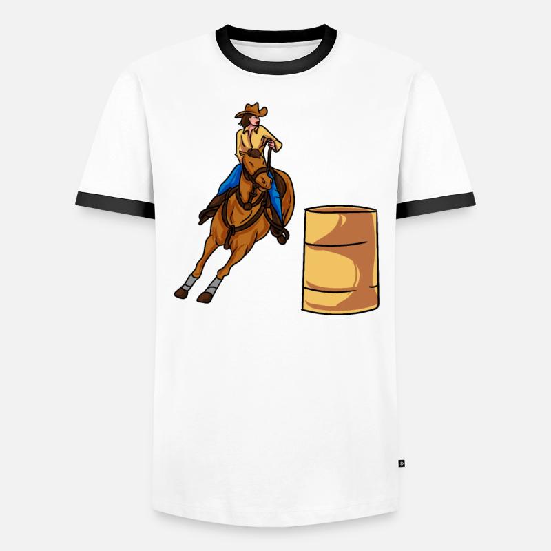 Courses de barils Courses de chevaux T-shirt contrasté Homme