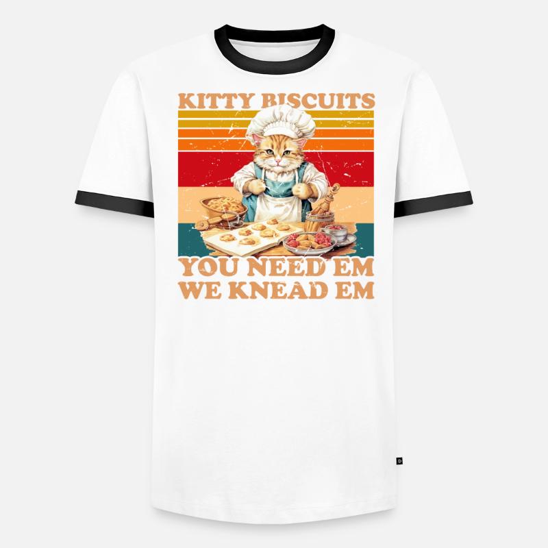 Kitty Biscuits Cat Cat Biscuits Baker Baker T-shirt contrasté Homme