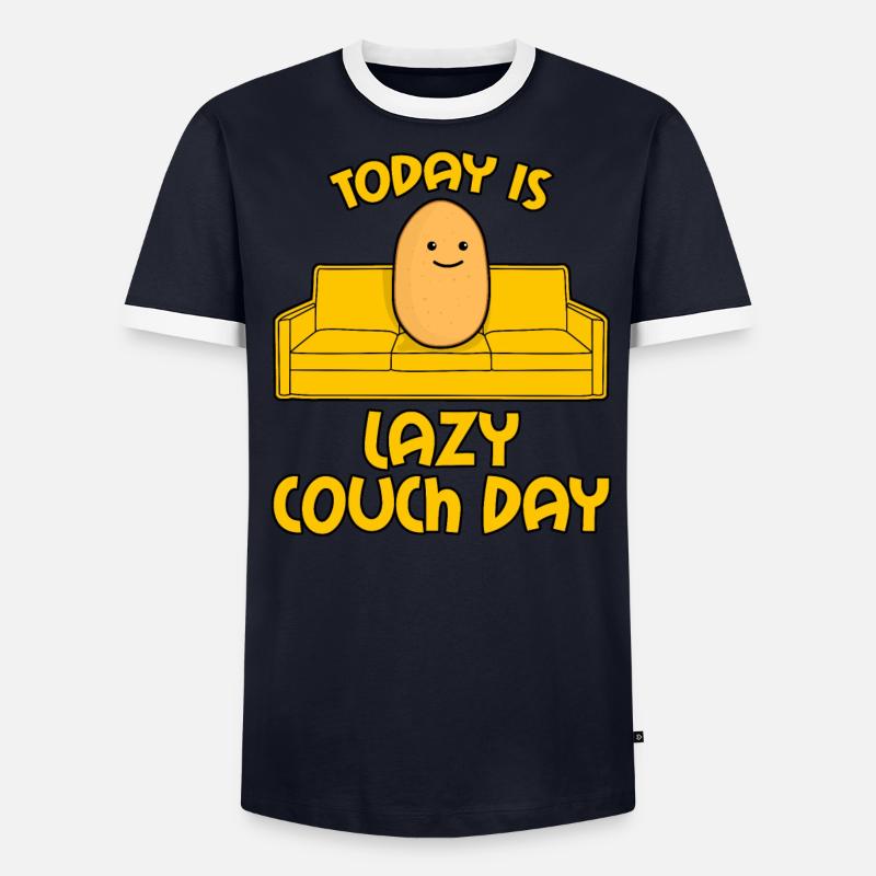 Potato Couch Sofa Men's Ringer Shirt