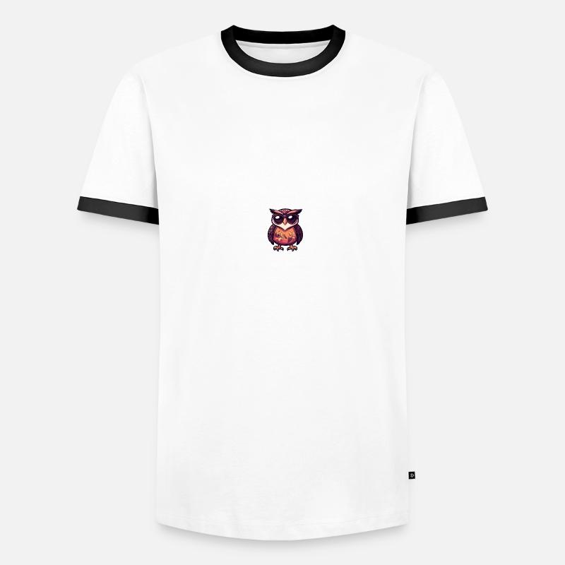 Eule Comic Cool Sommer Männer Kontrast-T-Shirt