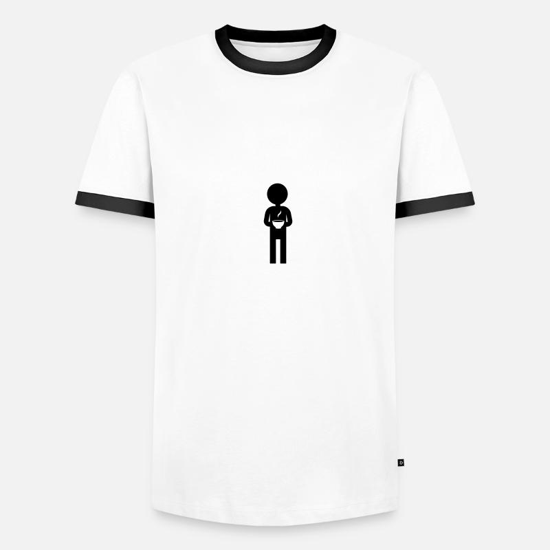 Kaffee Trinken Männer Kontrast-T-Shirt