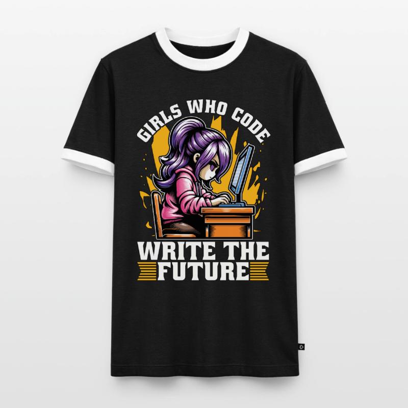 Coder Girls Who Code Write The Future Developer Männer Kontrast-T-Shirt