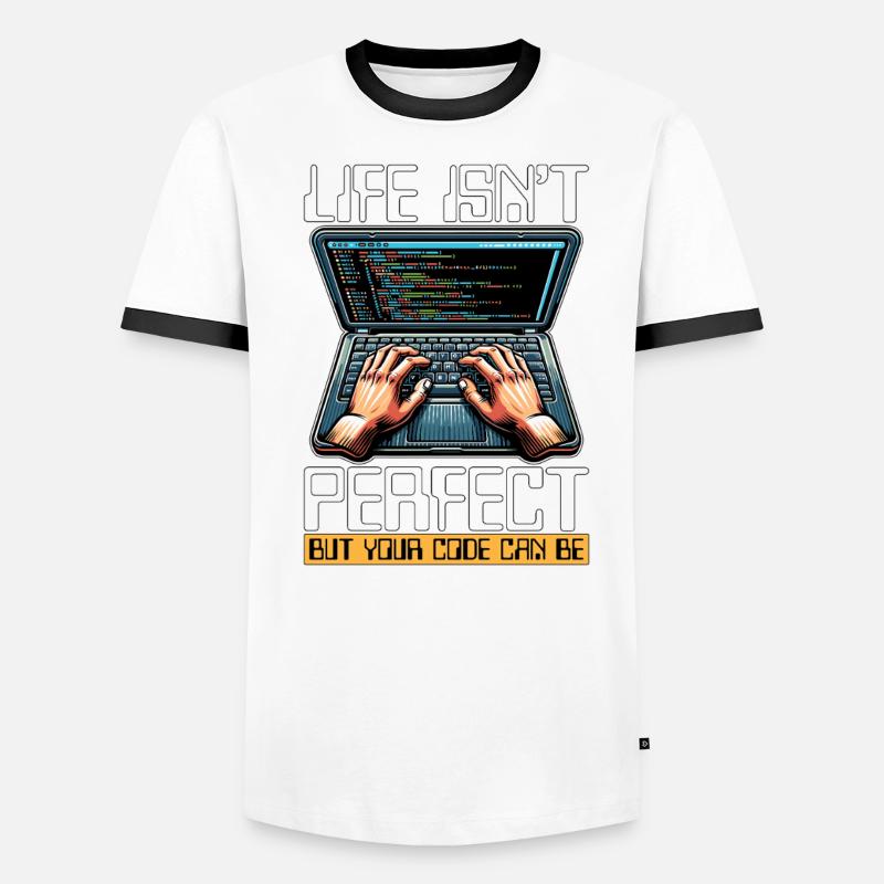 Coder Life Isn't Perfect But Your Code Developer Men's Ringer Shirt