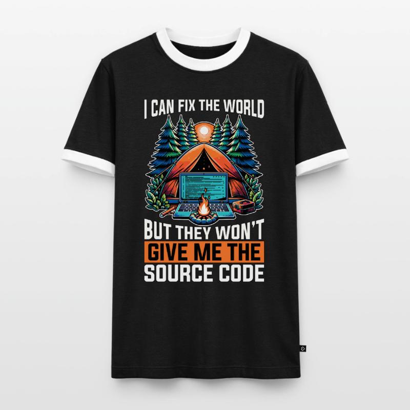 Coder I Can Fix The World Web Developer Coders Men's Ringer Shirt