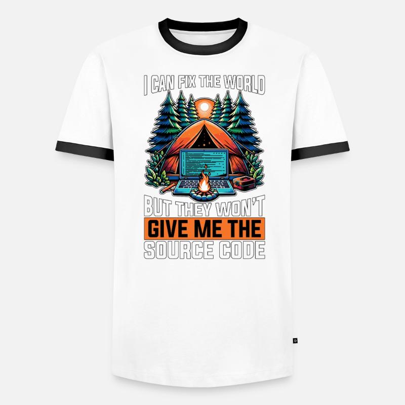 Coder I Can Fix The World Web Developer Coders Men's Ringer Shirt