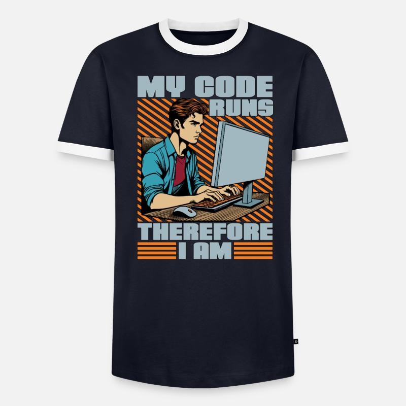 Codeur Mon code s’exécute donc Je suis Développeur Web T-shirt contrasté Homme