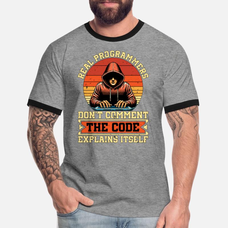 Coder Real Programmers Don't Comment Web Developer Männer Kontrast-T-Shirt