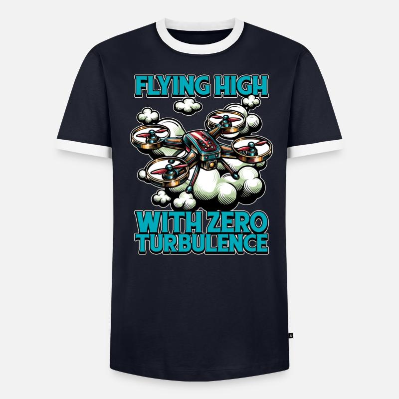 Passionné de drones qui vole haut avec des courses de drones T-shirt contrasté Homme