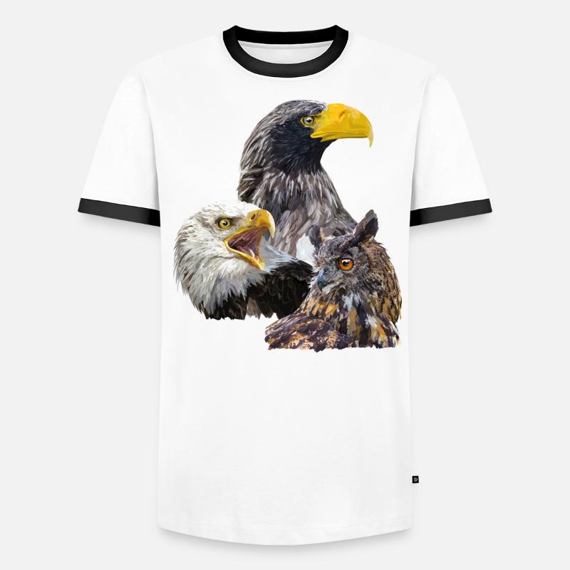 Pigargos und Eule Männer Kontrast-T-Shirt