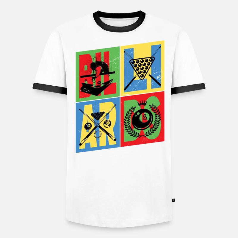 Billard Billard Billard Boules de queue Vintage Rétro T-shirt contrasté Homme