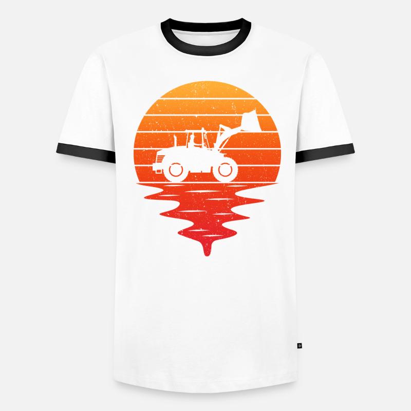 Retro wheel loader Men's Ringer Shirt