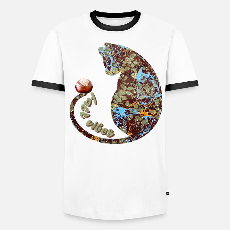 Chat avec châtaignier E 85 T-shirt contrasté Homme